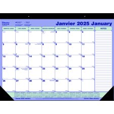 Blueline Monthly Desk Pad, 21-1/4" x 16", Bilingual