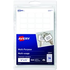Avery Print or Write Multi-Purpose Removable Labels, 1/2" x 3/4", 540/pkg