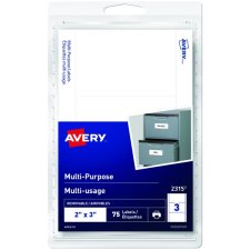 Avery Print or Write Multi-Purpose Removable Labels, 3" x 2", 75/pkg