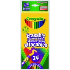 Crayola® Erasable Coloured Pencils, Assorted Colours, 24/pkg