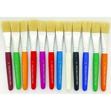 DBLG Flat Paint Brushes, 13mm, Assorted Colours, 12/pkg