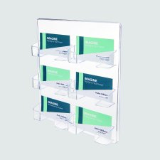 Deflecto® Wall Mount Business Card Holder, 6 Compartments