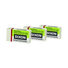 Dixon® White Pearl® Vinyl Erasers, Large, 12/bx