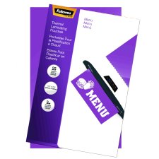 Fellowes® Laminating Pouches, Menu Size, 25/pkg