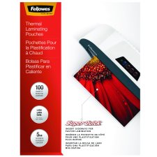 Fellowes® SuperQuick  Laminating Pouches, Letter, 5 mil, 100/pkg