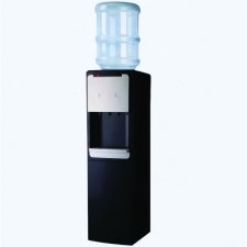 Genuine Joe Dual Temperature Water Cooler, 12-1/4" x 38" x 13-2/5", Black/Silver