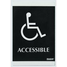 Headline® Century Sign 6" x 9" Accessible Black & Silver