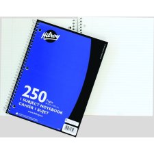 Hilroy 1 Subject Notebook, 3-hole Punched, 10-1/2" x 8", 250 Pages, Blue