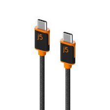 j5create® USB-C® to USB-C® Sync and Charge Cable, 5.9', Black/Orange