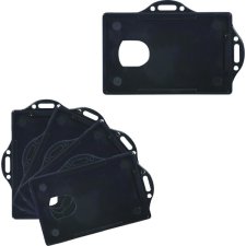 Merangue Plastic ID Card Holders, Black, 4/pkg