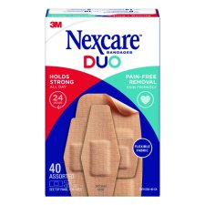 3M Nexcare Duo Bandages, Assorted Sizes, 40/bx