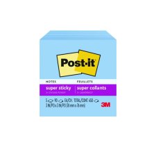 Post-it® Notes Cubes, 3" x 3", Washed Denim, 5/pkg