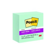 Post-it® Notes Cubes, 3" x 3", Fresh Mint, 5/pkg
