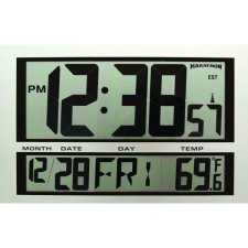 Marathon Jumbo Digital Wall Clock, 16-1/2 x 1-7/10 x 11, Silver