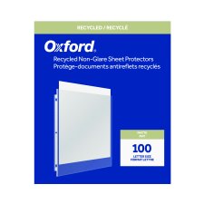 Oxford® Recycled Page Holders, Matte, 2 mil, Letter, 100/bx