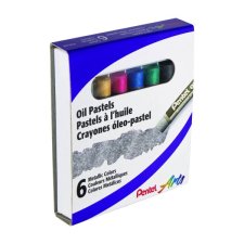 Pentel Arts® Oil Pastels, Metallic Colours, 6/pkg