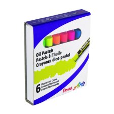 Pentel Arts® Oil Pastels, Fluorescent Colours, 6/pkg