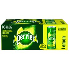 Perrier® Spring Water, Lemon, 250mL, 10/cs