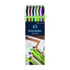 Schneider Xpress Fineliner Markers, 0.8mm, Assorted Colours, 6/pkg