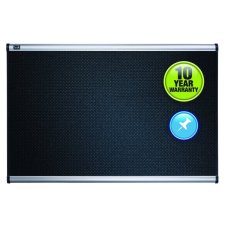 Quartet® Prestige® Black Embossed Foam Bulletin Board, 72" x 48", Silver
