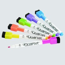 Quartet® ReWritables Dry Erase Markers, Fine Tip, Assorted Colours, 6/pkg