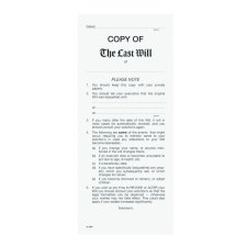 Davis Group Legal Supplies, COPY OF The Last Will Envelopes, 4-1/8" x 9-1/2", 50/pkg