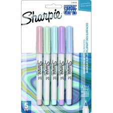 Sharpie® Mystic Gems Permanent Markers, Ultra Fine tip, Assorted Colours, 5/pkg
