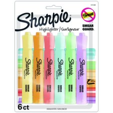 Sharpie® Tank Highlighters, Assorted Pastel Colours, 6/pkg