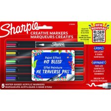 Sharpie® Creative Markers, Brush tip, Assorted Colours, 5/pkg