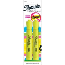 Sharpie® Tank Highlighters, Chisel Tip, Fluorescent Yellow, 2/pkg