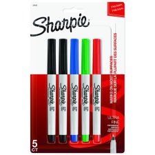 Sharpie® Ultra Fine Permanent Markers, Assorted Colours, 5/pkg