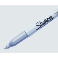 Sharpie® Metallic Markers, Fine Tip, Silver, 12/bx
