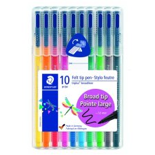 Staedtler® triplus® Broadliner Markers, 1.0mm, Assorted Colours, 10/pkg