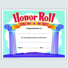 Trend® Colourful Classics Honour Roll Award Certificates, 8-1/2" x 11", 30/pkg