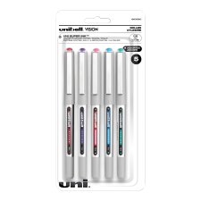uni-ball® Vision Roller Pens, 0.7mm, Assorted Colours, 5/pkg