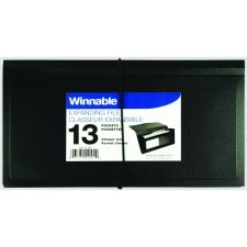 Winnable Poly Expanding File, Cheque, Black