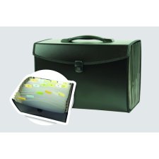 Winnable Portable Poly File, 21 Pockets, Letter/Legal, Black