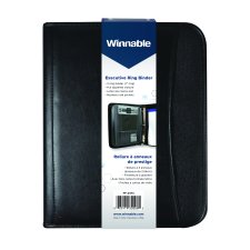 Winnable Zippered Binder, 1", Letter, Black