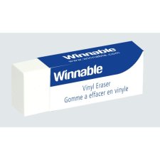 Winnable Vinyl Erasers, White, 20/bx