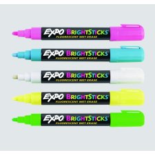 Expo® Bright Sticks Fluorescent Markers, 5/pkg
