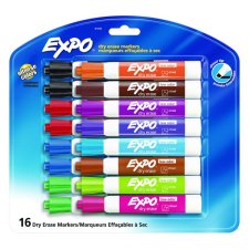 Expo® Low Odour Dry Erase Markers, Assorted Colours, 16/pkg