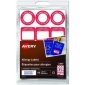 Avery® Write-on Allergy Labels Assorted Sizes Bilingual White/Red 44/pkg