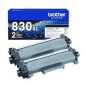 Brother®TN830XL2PK Laser Toner Cartridge, High yield,  Black, 2/pkg