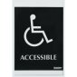 Headline® Century Sign 6" x 9" Accessible Black & Silver