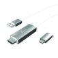j5create® USB-C® to 4K HDMI Cable with USB Type-A 5V Pass-Through, Grey