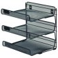 Merangue Mesh Desk Accessory, 3 Tier Tray Letter, 12" x 12" x 10", Black
