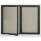 Quartet® Enclosed Fabric Bulletin Board, 2 Door, 48" x 36", Graphite/Grey