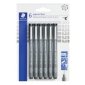 Staedtler® Pigment Liners, Black, 6/pkg