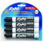 Expo® Low Odour Dry Erase Markers, Chisel tip, Black, 4/pkg