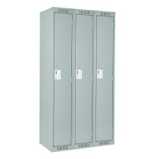 Anthony Steel Clean Line Lockers, Single Tier, 3 Bank, Pearl Grey